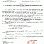 Thông báo thành lập Trung tâm hỗ trợ phát triể giáo dục hòa nhập Đà Nẵng